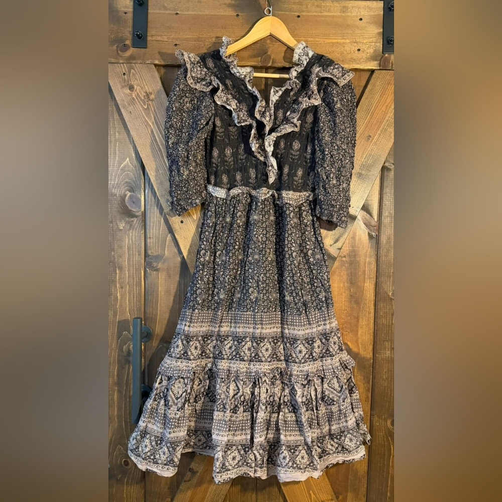 Sea New York Nadine Border Smocked Dress 100% Cotton